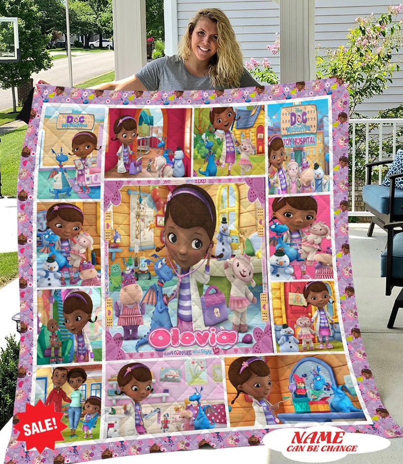 Personalized Doc Mcstuffins Blanket Custom Doc Mcstuffins Quilt Doc Mcstuffins Party Custom Kids Blanket